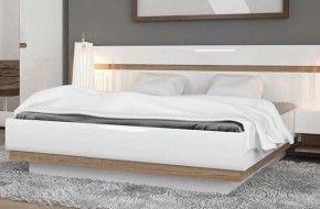 Кровать 160/TYP 92, LINATE ,цвет белый/сонома трюфель в Тарко-Сале - tarko-sale.ok-mebel.com | фото 2