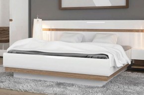 Кровать 160/TYP 94-01 с подъемником, LINATE ,цвет белый/сонома трюфель в Тарко-Сале - tarko-sale.ok-mebel.com | фото 5