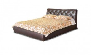 Кровать 1600 Флоренция в к/з "Классик 307 коричневый" (серия Норма) + основание + опоры в Тарко-Сале - tarko-sale.ok-mebel.com | фото