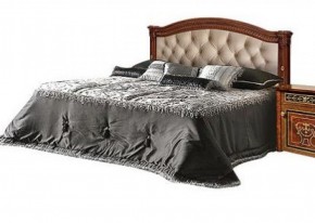 Кровать 2-х спальная с мягким изголовьем без изножья Карина-3 орех (К3КР-4[1]) в Тарко-Сале - tarko-sale.ok-mebel.com | фото