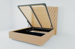 Кровать Берлин ЛЮКС с ПМ 2000 (экокожа бежевая) в Тарко-Сале - tarko-sale.ok-mebel.com | фото 2