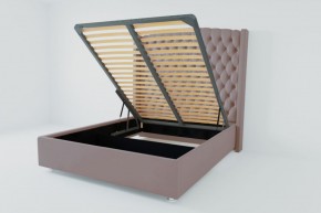Кровать Берлин ЛЮКС с ПМ 800 (велюр темно-серый) в Тарко-Сале - tarko-sale.ok-mebel.com | фото
