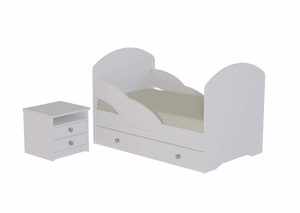Кровать 800 ЛДСП с ящиком и бортиками (без фотопечати) в Тарко-Сале - tarko-sale.ok-mebel.com | фото 2