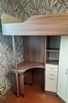 Кровать-чердак Бриз-1 УНИ (Ясень темный/светлый) в Тарко-Сале - tarko-sale.ok-mebel.com | фото 4
