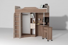 Кровать-чердак Бриз-1 УНИ (Ясень темный/светлый) в Тарко-Сале - tarko-sale.ok-mebel.com | фото 6