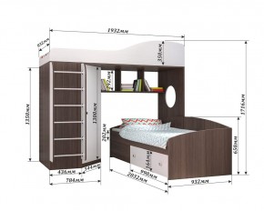 Кровать-чердак Кадет 2 с металлической лестницей в Тарко-Сале - tarko-sale.ok-mebel.com | фото 2