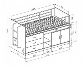 Кровать-чердак "Дюймовочка-6"  Белый/Розовый в Тарко-Сале - tarko-sale.ok-mebel.com | фото 2