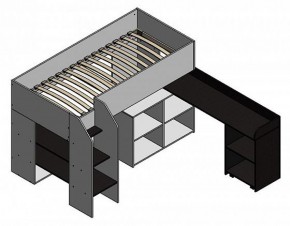 Кровать-чердак "Теремок-2" Дуб молочный/Розовый в Тарко-Сале - tarko-sale.ok-mebel.com | фото 2