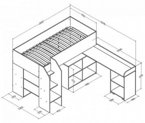 Кровать-чердак "Теремок-2" Дуб молочный/Розовый в Тарко-Сале - tarko-sale.ok-mebel.com | фото 3