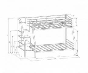 Кровать двухъярусная "Толедо-1" Черный/Венге в Тарко-Сале - tarko-sale.ok-mebel.com | фото 2