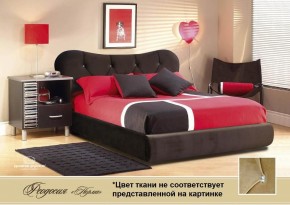 Кровать Феодосия 1400 со стразами в к/з "Классик 307 коричневый" (серия Норма) +основание +ПМ в Тарко-Сале - tarko-sale.ok-mebel.com | фото