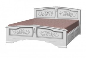 ЕЛЕНА Кровать из массива 1600 (Белый жемчуг) с 2-мя ящиками в Тарко-Сале - tarko-sale.ok-mebel.com | фото