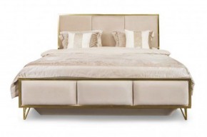 Кровать Lara 1600 с мягким изголовьем + основание (белый глянец) в Тарко-Сале - tarko-sale.ok-mebel.com | фото 1