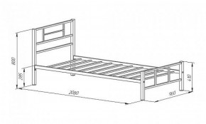 Кровать металлическая "Кадис 900х1900" Белый в Тарко-Сале - tarko-sale.ok-mebel.com | фото 2