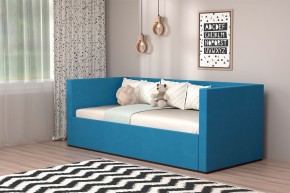 Кровать с ПМ (арт.030) (с/м 900*2000мм) (б/матр), ткань синяя в Тарко-Сале - tarko-sale.ok-mebel.com | фото
