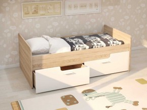 Кровать Умка К-001 + ящики (Дуб Сонома/Белый глянец) в Тарко-Сале - tarko-sale.ok-mebel.com | фото