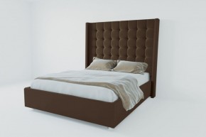 Кровать Венеция ЛЮКС с ПМ 1400 (экокожа коричневая) в Тарко-Сале - tarko-sale.ok-mebel.com | фото 2