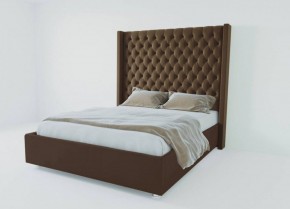 Кровать Версаль ЛЮКС с ПМ 2000 (экокожа коричневая) в Тарко-Сале - tarko-sale.ok-mebel.com | фото