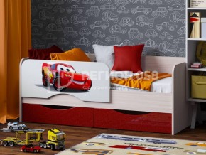 Кровать Юниор-12 с фотопеч. "Тачки" в Тарко-Сале - tarko-sale.ok-mebel.com | фото