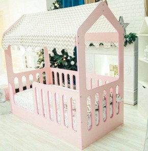 Кровать-домик без ящика 800*1600 (Розовый) в Тарко-Сале - tarko-sale.ok-mebel.com | фото 1
