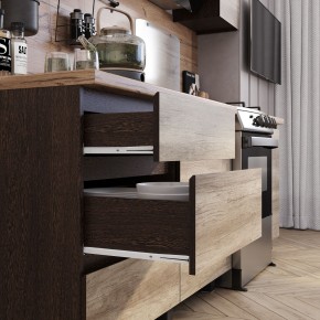 Кухня Энигма 1.6 м (венге/дуб каньон) в Тарко-Сале - tarko-sale.ok-mebel.com | фото 2