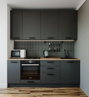 Кухонный гарнитур Антрацит 2200 (Стол. 38мм) в Тарко-Сале - tarko-sale.ok-mebel.com | фото