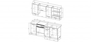 Кухонный гарнитур Белый Глянец 2000 (Стол. 26мм) в Тарко-Сале - tarko-sale.ok-mebel.com | фото 2