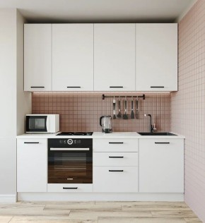 Кухонный гарнитур Белый Глянец 2200 h950 (Стол. 38мм) в Тарко-Сале - tarko-sale.ok-mebel.com | фото