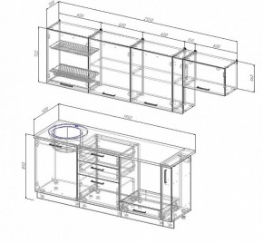 Кухонный гарнитур Лофт 2550 (Стол. 26мм) в Тарко-Сале - tarko-sale.ok-mebel.com | фото 2