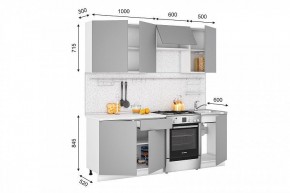 Кухонный гарнитур Лондон 2100 (дуб белый/дуб крем) в Тарко-Сале - tarko-sale.ok-mebel.com | фото 2