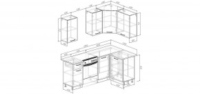 Кухонный гарнитур Меренга 2000*1200 (Стол. 26мм) в Тарко-Сале - tarko-sale.ok-mebel.com | фото 2