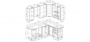 Кухонный гарнитур Меренга 2200*1600 h950 (Стол. 38мм) в Тарко-Сале - tarko-sale.ok-mebel.com | фото 2
