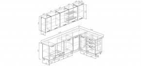 Кухонный гарнитур Меренга 2600*1600 (Стол. 26мм) в Тарко-Сале - tarko-sale.ok-mebel.com | фото 2