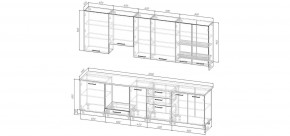 Кухонный гарнитур Меренга 3000 h950 (Стол. 38мм) в Тарко-Сале - tarko-sale.ok-mebel.com | фото 2