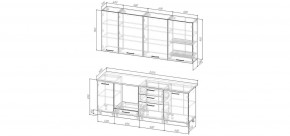 Кухонный гарнитур Санторини 2200 h 950 (Стол. 26мм) в Тарко-Сале - tarko-sale.ok-mebel.com | фото 2