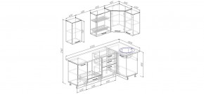 Кухонный гарнитур угловой Капри 2200х1000 (Стол. 38мм) в Тарко-Сале - tarko-sale.ok-mebel.com | фото 2