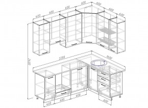 Кухонный гарнитур угловой Крафт 2200*1600 (Стол. 26мм) в Тарко-Сале - tarko-sale.ok-mebel.com | фото 2