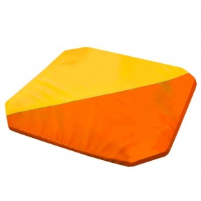 Мат гимнастический 1,3x1,3x0,05м складной скошенные углы цв.оранжевый-желтый в Тарко-Сале - tarko-sale.ok-mebel.com | фото