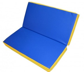 Мат гимнастический 1х1х0,08м складной цв. синий-желтый в Тарко-Сале - tarko-sale.ok-mebel.com | фото