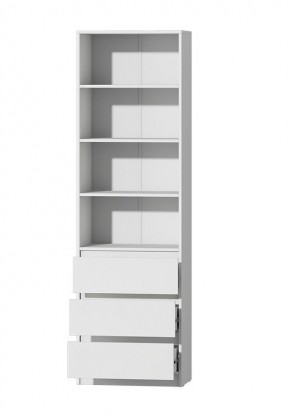 МС "Хилтон" Стеллаж (Белый текстурный) в Тарко-Сале - tarko-sale.ok-mebel.com | фото 2