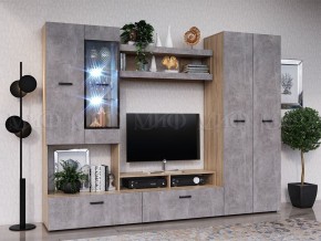 Нэнси New Центральная секция (ЛДСП) Бетон светлый/Сонома в Тарко-Сале - tarko-sale.ok-mebel.com | фото 2