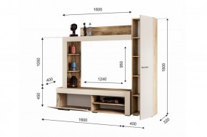 НИКОЛЬ Гостиная (Дуб крафт серый/софт айвори) в Тарко-Сале - tarko-sale.ok-mebel.com | фото 2