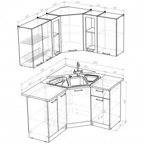 ОЛЬГА Кухонный гарнитур Оптима 2 (1500*1300 мм) в Тарко-Сале - tarko-sale.ok-mebel.com | фото 2