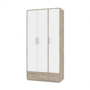 ОЛИВИЯ О32 Шкаф 3-х дверный (дуб серый/белый) в Тарко-Сале - tarko-sale.ok-mebel.com | фото