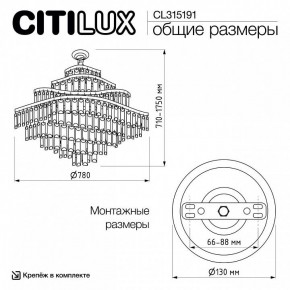 Подвесная люстра Citilux Naiad CL315191 в Тарко-Сале - tarko-sale.ok-mebel.com | фото 7