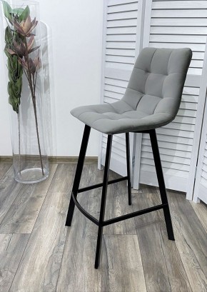 Полубарный стул CHILLI-QB SQUARE светло-серый #26, велюр / черный каркас (H=66cm) М-City в Тарко-Сале - tarko-sale.ok-mebel.com | фото 2