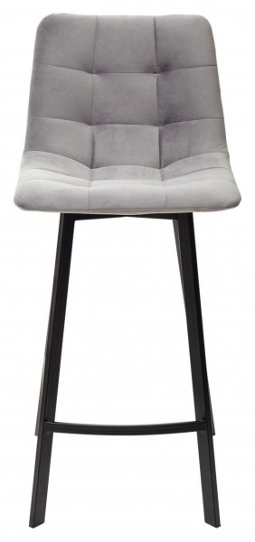 Полубарный стул CHILLI-QB SQUARE светло-серый #26, велюр / черный каркас (H=66cm) М-City в Тарко-Сале - tarko-sale.ok-mebel.com | фото 3