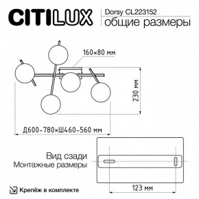 Потолочная люстра Citilux Dorsy CL223152 в Тарко-Сале - tarko-sale.ok-mebel.com | фото 10