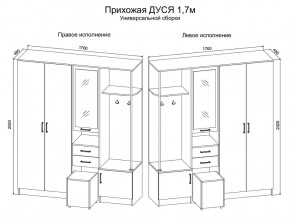 Прихожая Дуся 1.7 УНИ (Дуб Бунратти/Белый Бриллиант) в Тарко-Сале - tarko-sale.ok-mebel.com | фото 2