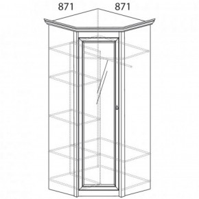 Шкаф угловой №641 "Флоренция" Фасад глухой (угол 871*871) Дуб оксфорд в Тарко-Сале - tarko-sale.ok-mebel.com | фото 2